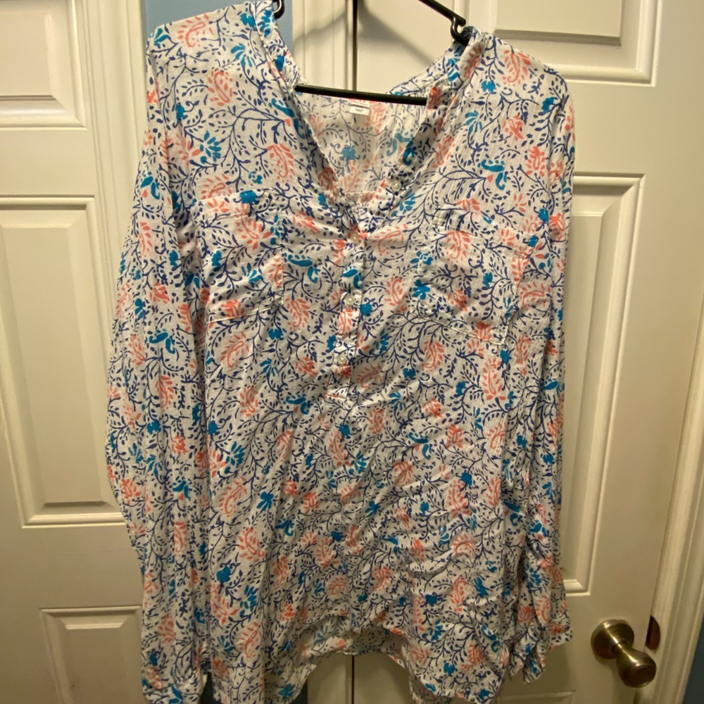 Old Navy long sleeve floral blouse, size XXL, NWOT